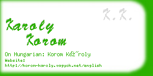 karoly korom business card
